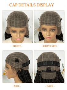 Women's Elegant Full Lace Wig, 180% Density Curly, High Temperature Fiber, Versatile Synthetic Braided Style, Suitable For All - Black - View 10