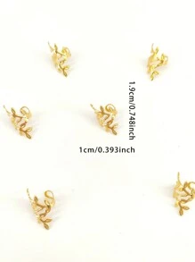 40个藤蔓叶子形状合金发圈，复古发夹，适合脏辫女性女孩夏季发饰，辫子发饰，发夹，学习用品