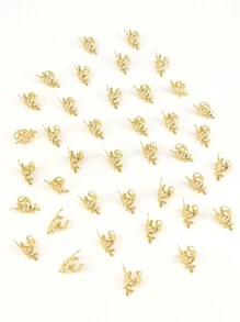 40个藤蔓叶子形状合金发圈，复古发夹，适合脏辫女性女孩夏季发饰，辫子发饰，发夹，学习用品