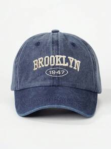 قبعة البيسبول المغسولة، للنساء، مطرزة بحرف BROOKLYN 1947 قابلة للتعديل، توفر حماية من الشمس للاستخدام الخارجي، مناسبة للربيع والخريف والسفر والشاطئ، قبعة بطراز Y2K للرجال الشبابرمضان