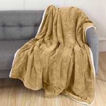 Mocassi Reversible Sherpa Throw 50" X 60" - Sherpa Back Throw Blanket - 奶油 - 查看 8