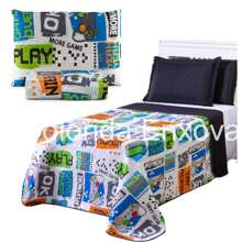 Single Quilted Bedspread Kit + Single Sheet Set With Pillowcase Lesie - màu đen - Xem 2
