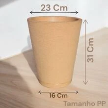 Polyethylene Striped Column Plant Pot Does Not Lose Color Modern Design Garden Or Indoor - Beige - View 7