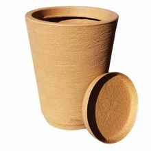 Polyethylene Striped Column Plant Pot Does Not Lose Color Modern Design Garden Or Indoor - Beige - View 1