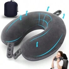 Reise-Nackenkissen, bestes Memory-Foam-Flugzeugkissen für die Kopfstütze, weiches verstellbares Kissen für Flugzeug, Auto und Zuhause
