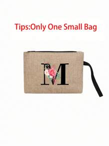 一套两只亚麻手提袋 - 一只大号手提袋印有字母 A-T，一只小号手提袋印有字母和花卉图案，适合作为母亲节礼物或个性化礼品套装。黄色亚麻布搭配黑色提手和按扣，用途广泛，适用于婚礼、生日、海滩、节日等场合，是送给女性、母亲、教师、朋友、伴娘、学生、返校季的完美礼物。（可选两只装或单只装） - 卡其色 - 查看 28