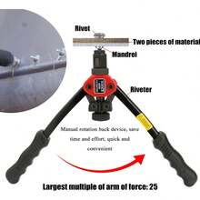 Remachadora Manual Profesional Ergonomico Remaches Tuercas, Diseño que ahorra energía, robusto y práctico. Cómodo, antideslizante, fácil de operar, ahorra tiempo y mano de obra, es rápido y conveniente. - Negro - Ver 4