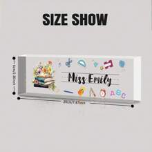 1pc Custom Desk Name Plates, Thank You Gift For Teacher, Acrylic Personalized Name Plaque For Desks, Custom Teacher Appreciation Gifts, Promotion Gift For Colleague, Custom Name Plate Gifts For Boy, Personalized Name Sign Gifts For Girl, Office Decor, Desk Name Plate Personalized, Acrylic Desk Ornaments Baby Shower Family Decorations Gifts Winter Eve Gifts Back To School Winter Gift Ideas Boy Girl Valentine's Day - Clear - View 2