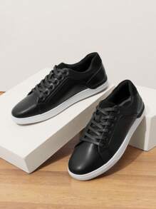 Men's Casual Dress Sneakers Oxford Shoes Fashion Comfortable Business Leisure Shoes - 黑色 - 查看 3