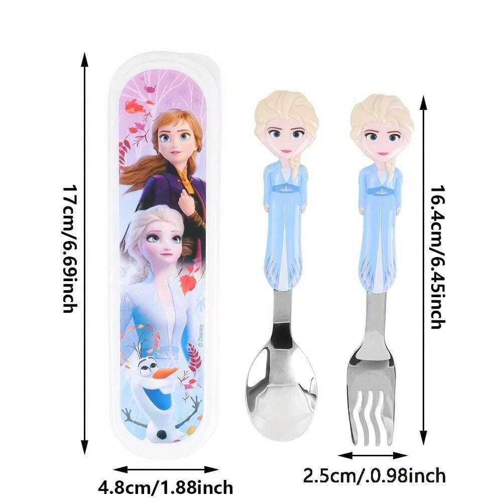 Disneyed Frozen Characters Stainless Steel Cutlery Set, Officially