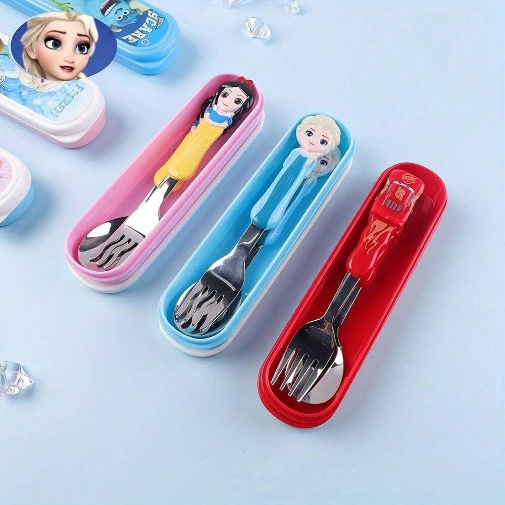 Disneyed Frozen Characters Stainless Steel Cutlery Set, Officially