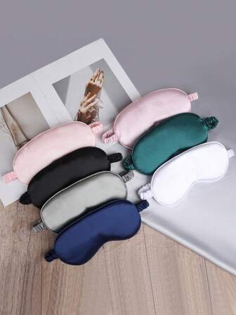 1pc Silk-Like Light Blocking Breathable Elastic Band Design Eye Mask, Suitable For Various Occasions, Multiple Color Options Boy Valentine Heart Valentine