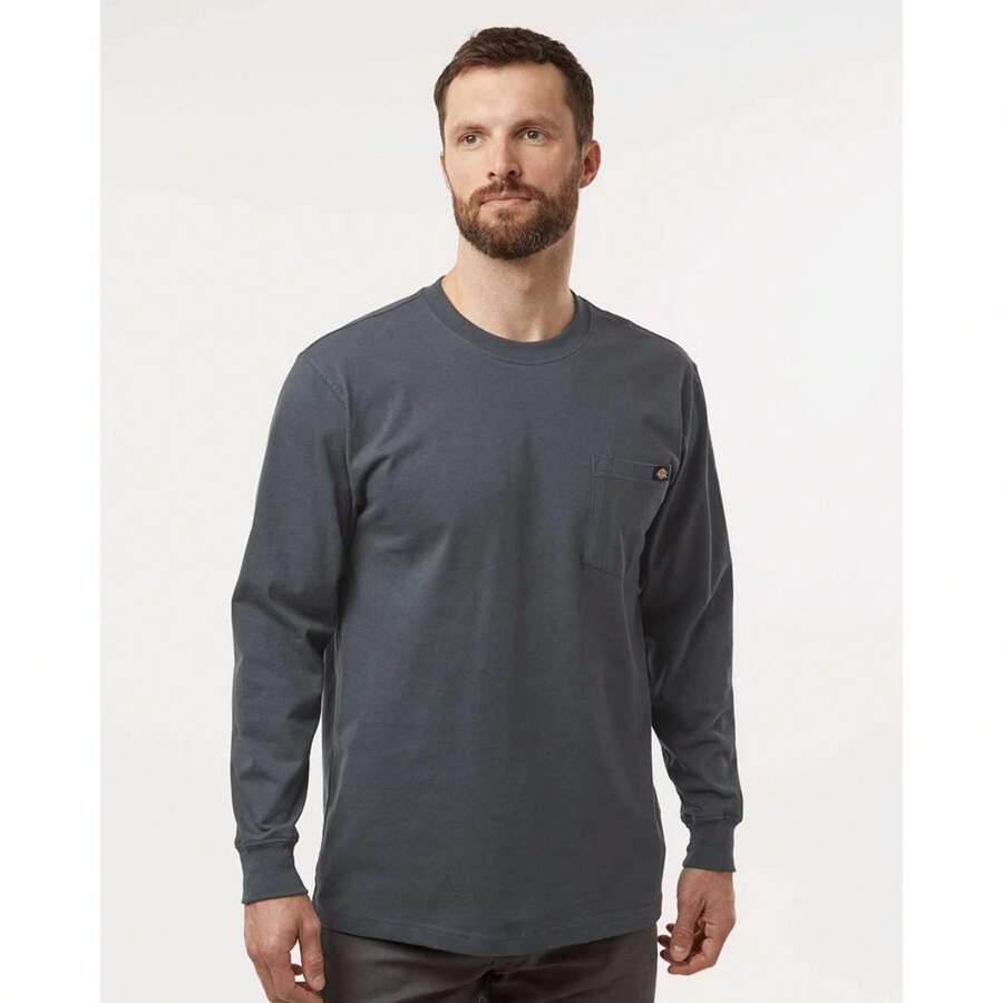 Dickies - Traditional Heavyweight Long Sleeve T-Shirt - WL50 - 木炭 - 查看 1