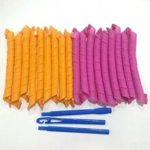 10/18/40 Peças Rolos de Cabelo Espirais Sem Calor para Cabelos Longos, Rolos de Cabelo Mágicos Sem Calor de 22 polegadas/55 cm (Rosa-Laranja), Rolos de Cabelo, Cachos Sem Calor, Enrolador de Cabelo, Produtos e Acessórios de Cabelo para Barbearia, Salão de Beleza, Volta às Aulas, Escova de Cabelo Encaracolado, Rolos, Produtos para Cabelo Encaracolado, Enrolador de Cabelo, Produtos para Cabelo Encaracolado