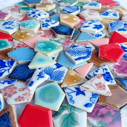 100g Mixed Ceramic Tiles Shards - DIY Crafts, Colorful Mosaic Pieces For Graduation Project Design, Home Decor, Swimming Pool, Bathroom And Outdoor Projects