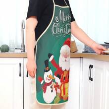 Giáng sinh Series 2 Ông già Noel in Ông già Noel dễ thương Tiệc cưới Polyester Peach Pom Pom Tạp dề in, Nhà bếp, Phòng tắm, Nhà, Nhà cung cấp hộ gia đình - Nhiều màu - Xem 4