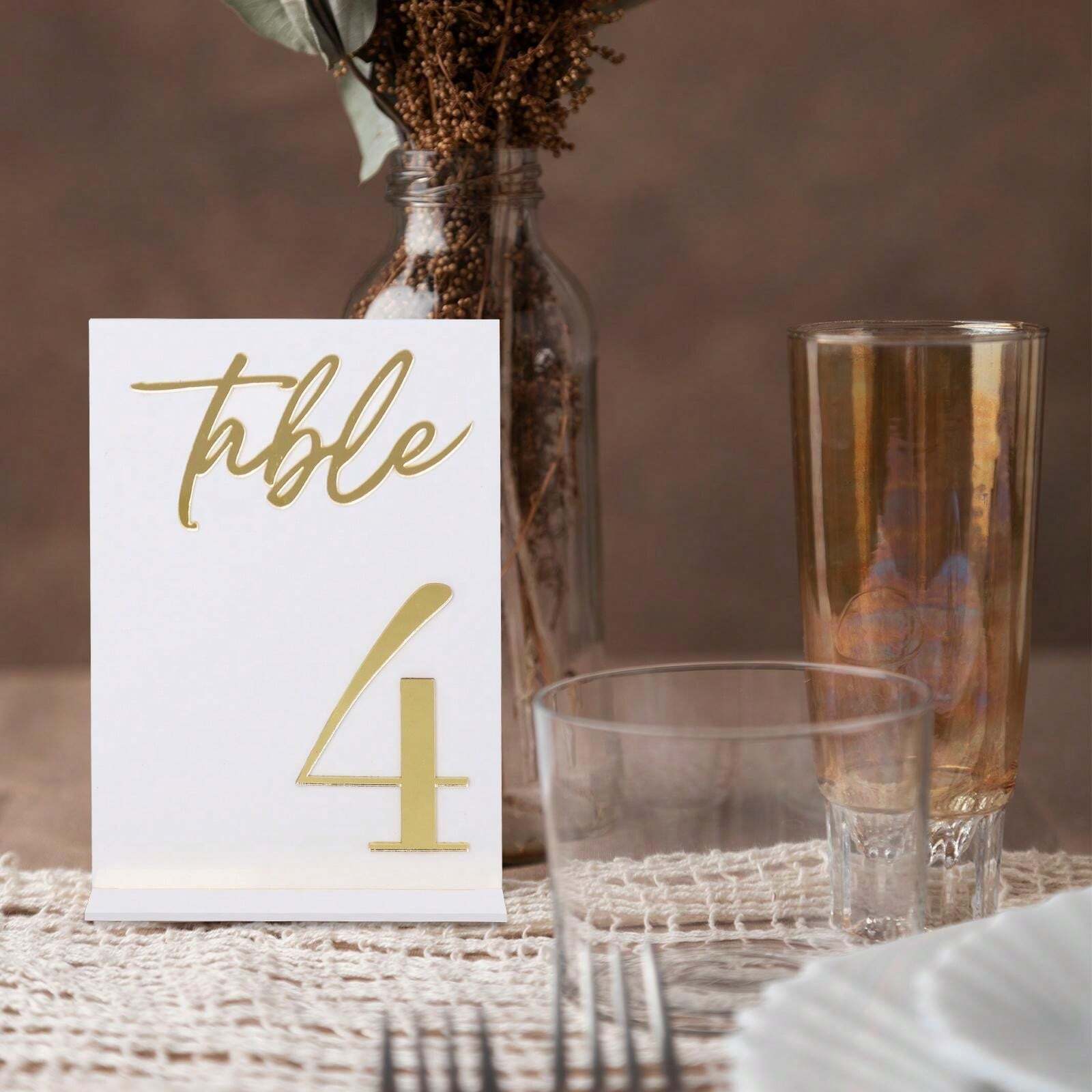 Rectangle Clear Acrylic Blank Wedding Table Numbers And Bases Set For
