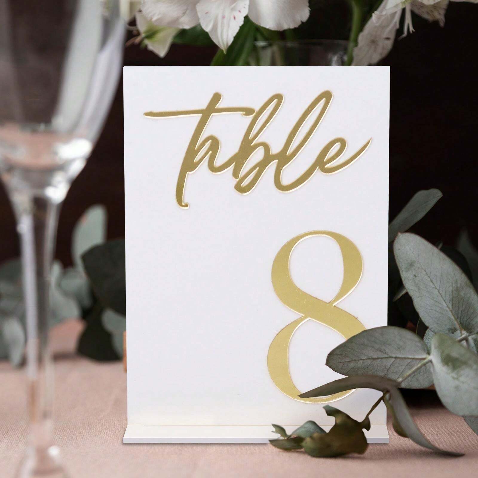 Rectangle Clear Acrylic Blank Wedding Table Numbers And Bases Set For