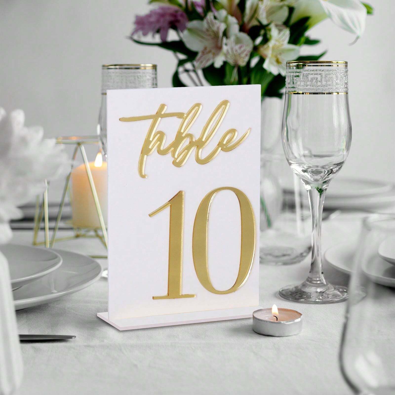 Rectangle Clear Acrylic Blank Wedding Table Numbers And Bases Set For