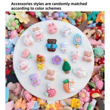 20pcs Mixed-Style Transparent Cartoon Animal Shaped DIY Jewelry Accessories, Stationery, Phone Case, Keychain, Cup, Hole Shoes, Fridge Sticker, Decorative Patch, Sticker Material, With Free Double-Sided Tape - Multicolor - View 11