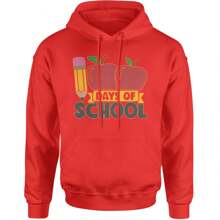 100 Days Of School Apple Pencil Adult Hoodie Sweatshirt - 黑色 - 查看 9