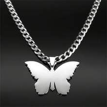 Butterfly Cross/Gear Iris Pendant Necklace, Unisex, Punk Inlaid Necklace, Hip Hop Style Jewelry Gift - Necklace - View 4