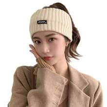 Băng đô cài tóc cho nữ mùa thu đông Băng đô đan hai công dụng có viền chữ rộng Băng đô màu trơn thường ngày mùa thu đông - Nhiều màu - Xem 13