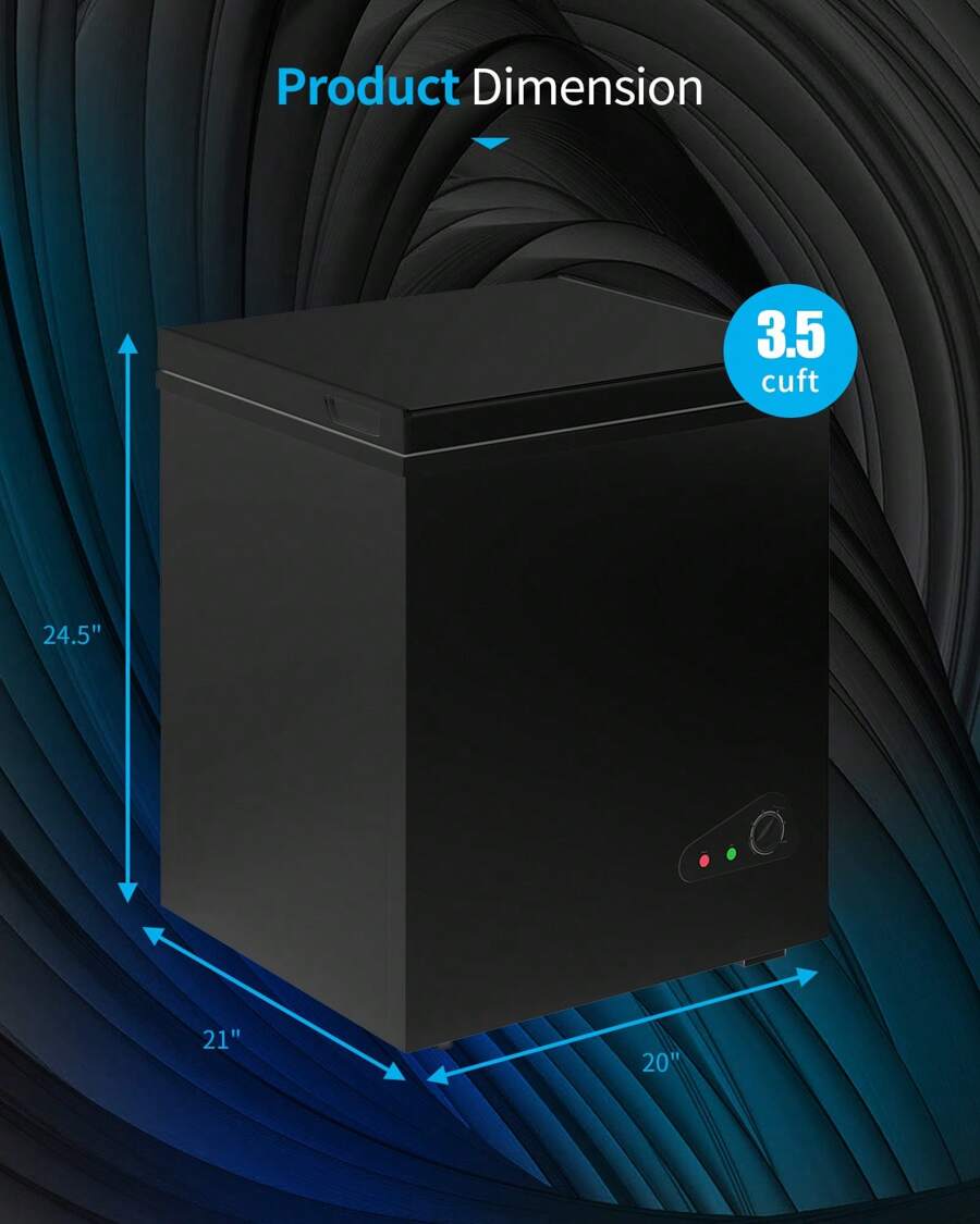 TABU Chest Freezer, 3.5 Cu Ft Deep Freezer With Removable Storage