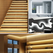 1 Stück LED Lichtstreifen warmweiß, abschneidbar, USB-betrieben, 5V Spannung, geeignet für Schlafzimmerbeleuchtung, TV-Hintergrundbeleuchtung, Ambiente-Beleuchtung