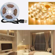 1 Stück LED Lichtstreifen warmweiß, abschneidbar, USB-betrieben, 5V Spannung, geeignet für Schlafzimmerbeleuchtung, TV-Hintergrundbeleuchtung, Ambiente-Beleuchtung