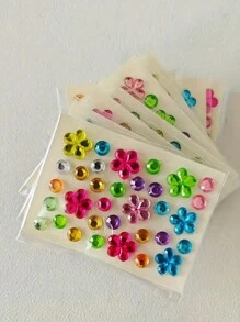 Pegatinas de gemas brillantes - Pegatinas de corazón de cristal de imitación autoadhesivas de acrílico para el Día de San Valentín, joyas faciales, brillo DIY cosméticos, artes y manualidades de festivales de música. Cristales de imitación brillantes para manualidades DIY, gemas de acrílico de alta calidad, fáciles de aplicar, pegatinas decorativas deslumbrantes, tamaño compacto, ideal para proyectos creativos.