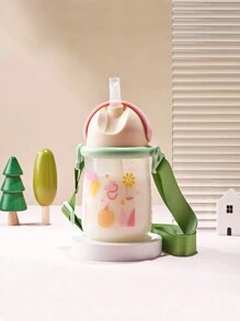 1 cốc nước hoạt hình chống sặc nhiệt độ cao bằng nhựa PP cho bé, thích hợp đựng nước uống hàng ngày hoặc sữa - Nhiều màu - Xem 8
