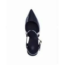 Womens Pointed Toe Ankle Strap Stiletto Pumps Patent Leather High Heels Dress Shoes - 藏蓝色 - 查看 5