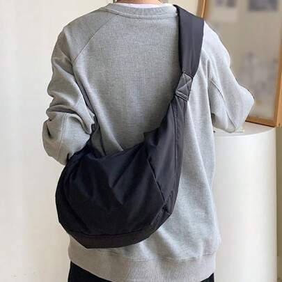 1 件休闲尼龙斜挎包，大容量多功能邮差包，街头风格男士包单肩包斜挎包圣诞节冬季圣诞礼物侧包斜挎包笔记本电脑礼物感恩节秋季旅行假日手提包骑士包徒步旅行学生多功能户外便携时尚休闲度假趣味礼品包夏季返校包春季学校用品单肩包学生单肩包侧包时尚男士包帆布手提包