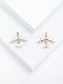 Strass Flugzeug Broschen für Frauen, unisex Email Flugzeug Anstecknadeln, Büro Party Freunde Geschenke Accessoires