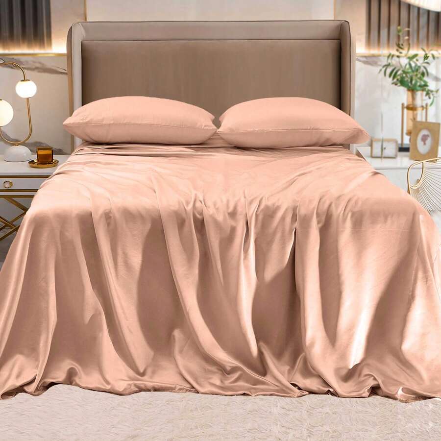 Mocassi Fine 4-Piece Silky Satin Sheet Set, Bright Shades