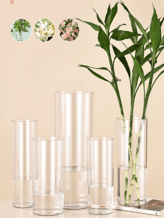 1 件透明亚克力花卉展示桶，家用/花店大型深浇花盆，适用于鲜花和植物。由塑料制成，用于插花。、家居装饰、花瓶、中心装饰、桌面装饰