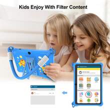 PRITOM Kids Tablet,7 Inch Toddler Tablet For Kids Edition Tablet,2GB (2GB+2GB Expansion)RAM 32GB ROM, Android 13 Tablet With Parental Control,Educational, Games, Shockproof Case(NOT Adapter) - Blue - View 3