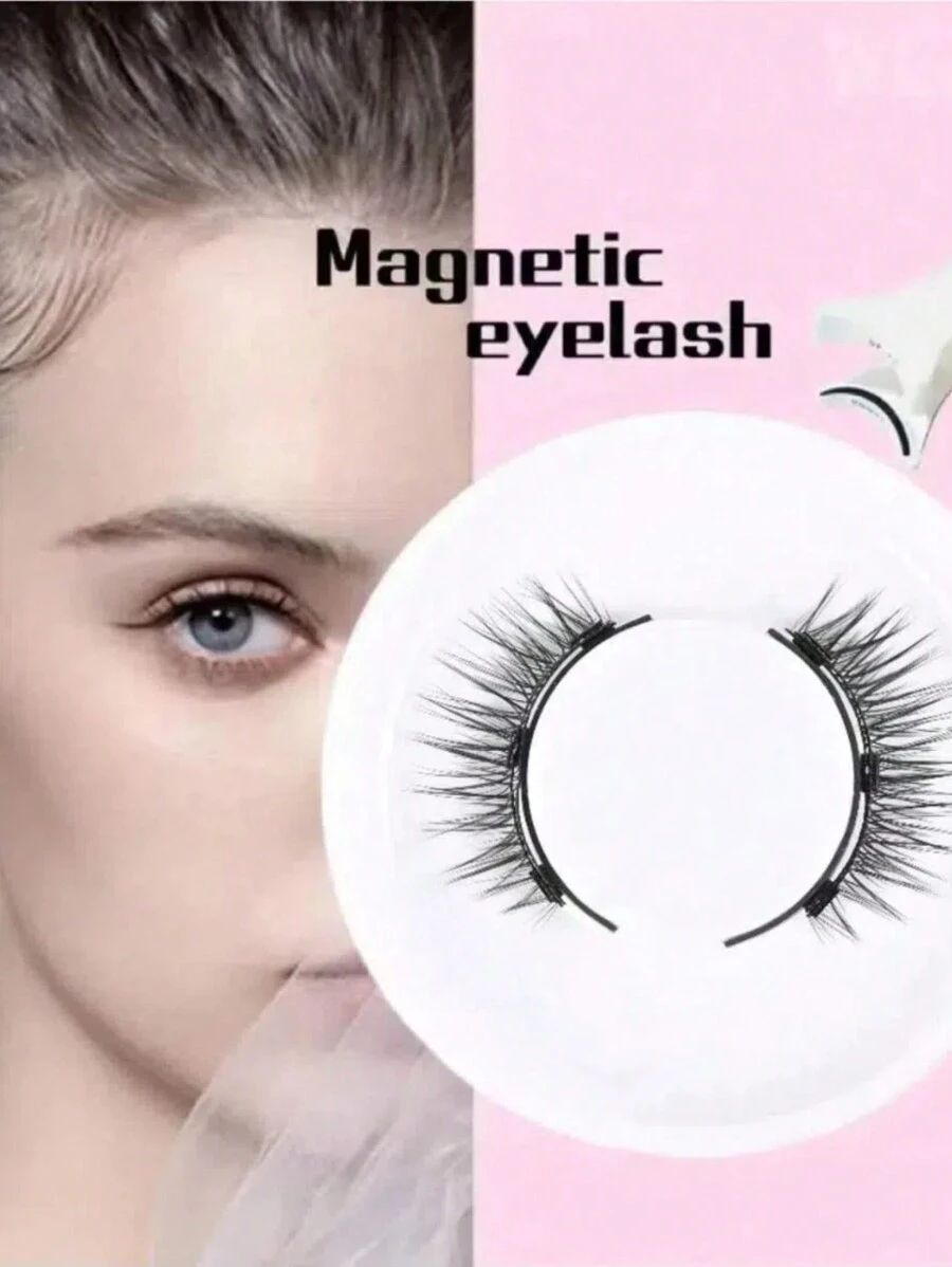 Lông mi nam châm 3 nam châm không cần kẻ mắt - Lông mi nam châm có thể tái sử dụng, trông tự nhiên Bộ lông mi giả 3D không cần keo kèm dụng cụ bôi, có thể tái sử dụng và chống thấm nước, không cần keo, dễ đeo - Mi tự nhiên - Xem 1