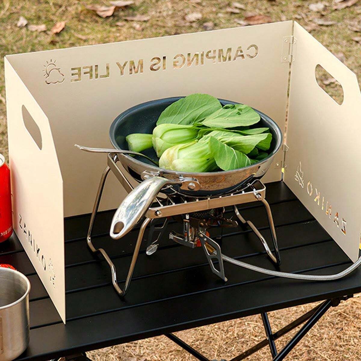 Outdoor Stove Wind Shield Board, Camping Windproof Cover For Cartridge