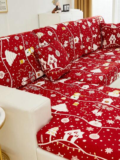 1 szt. Pokrowiec na sofę (bez poszewki na poduszkę), uniwersalny na każdą porę roku, amerykański świąteczny styl Pokrowiec na poduszkę na sofę, odpowiedni do dekoracji salonu