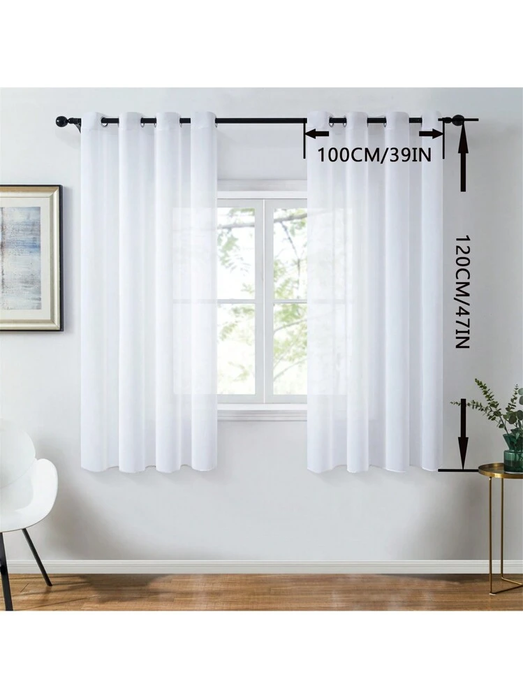 Tende Finestre Voile Semi Trasparenti, Organza Moderne Tende, Ricamata Classiche Eleganti Interni Tende per Camera da Letto e Soggiorno, Cucina, Festival Party Decor, 1 Pezzo 300 x 145cm, Bianco