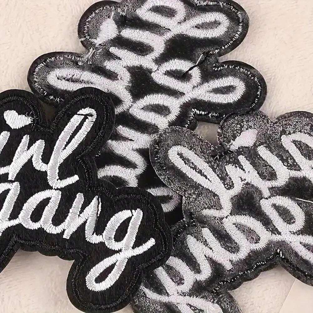 2/4/6/12 Pcs 'A Lil'Bougie' And 'Girl Gang' Embroidered Patches Iron