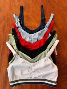 Ribbed Cropped Top Kit Bra Lingerie Women's Gym Fitness Top Blogger Fashion Fashion - Nhiều màu - Xem 7