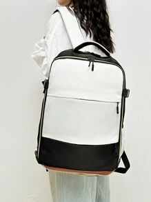 45 * 30 * 15 厘米多功能旅行背包，时尚百搭休闲笔记本电脑包，大容量男士随身背包行李箱，优质尼龙材质，带鞋隔层户外运动背包 - 彩色 - 查看 2