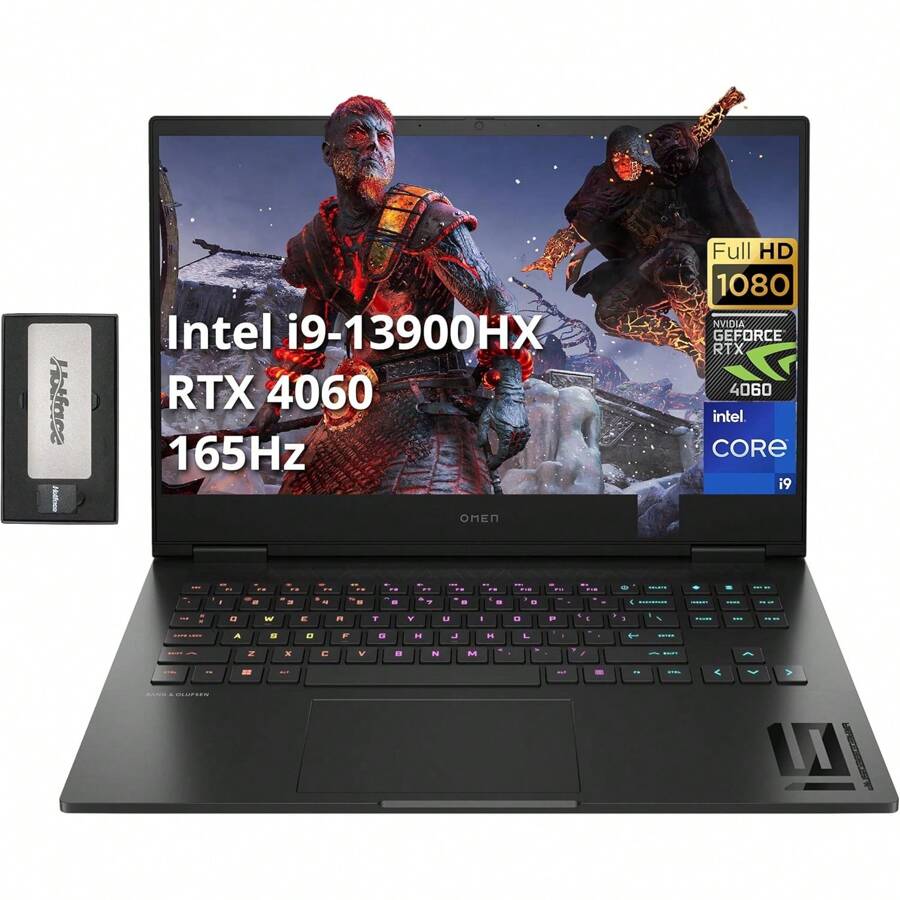 HP OMEN 16.1" 165Hz FHD IPS Gaming Laptop, Intel I9 13900HX, Up To 64GB DDR5, Up To 4TB PCIe SSD, NVIDIA GeForce RTX 4060, 4-Zone RGB Keyboard, FHD Webcam, Wi-Fi 6E, Win 11 Pro, Black, 256GB Docking Station Set - 16GB DDR5 | 16GB DDR5 1TB PCIe 固態硬碟 - 查看 1