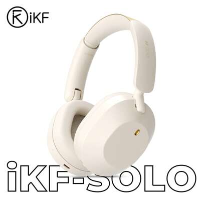  IKF Solo HI-FI Quality Active Noise-Proof Fashion Foldable Headset Wireless Cozy Headphone Wired With Microphone 130 Hours Long Battery Life, Super Comfortable Earmuffs, Use High -Level Leather, For Outfit OOTD