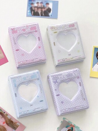 1 pieza Portafotos PVC lindo de 3", álbum de tarjetas de fans de ídolos, decoración colgante, portafotos instantáneos, almacenamiento de tarjetas de identificación