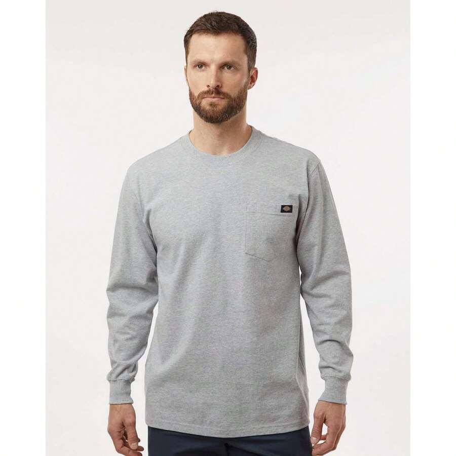 Dickies - Traditional Heavyweight Long Sleeve T-Shirt - WL50 - 希瑟.格雷 - 查看 1
