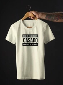 Men's Streetwear T-Shirt Funny Phrases Forbidden Fruit Skater 100% Cotton Thread 30.1 Various Colors - Màu be - Xem 2